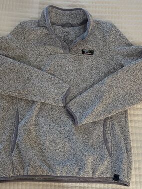 L.L. Bean Fleece Pullover Sweater Gray Men's Large EUC